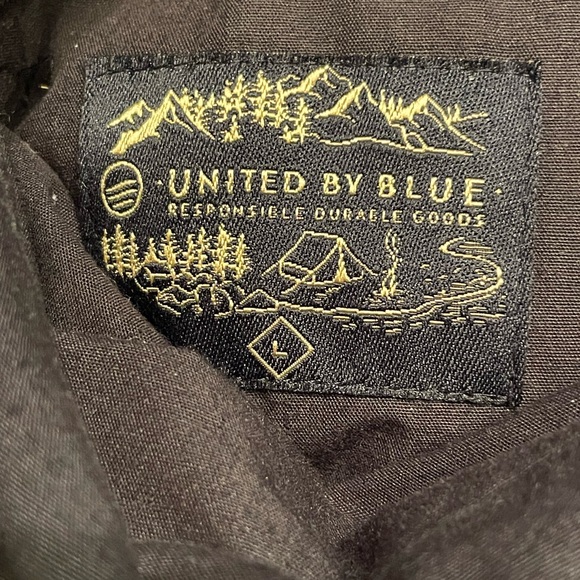 Large United By blue Reversible Jacket Red Plaid Tartan Solid Black - Picture 3 of 13